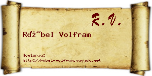 Rábel Volfram névjegykártya